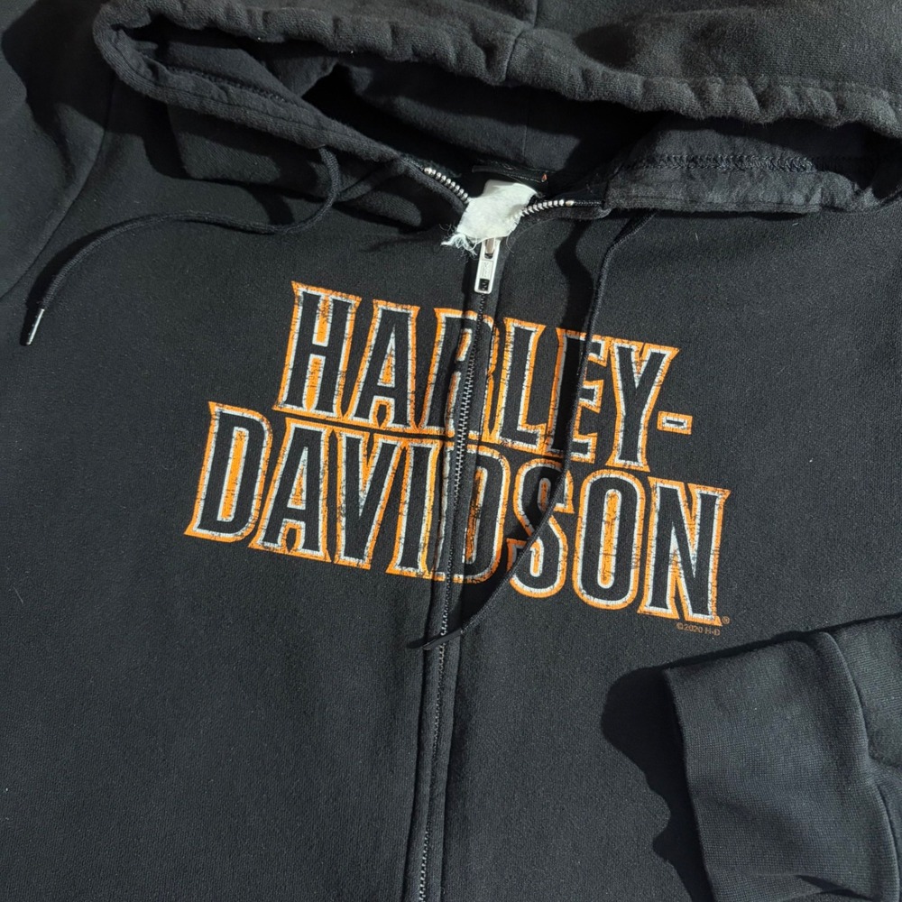 Harley Davidson Full Zip Hoodie Men's *Large Vandervest Green Bay WI Black